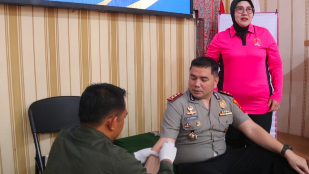 Polres Humbahas Gelar Bakti Kesehatan, Donor Darah Untuk Kemanusiaan